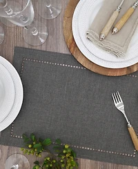 Saro Lifestyle Laser-Cut Hemstitch Placemats, Set of 4