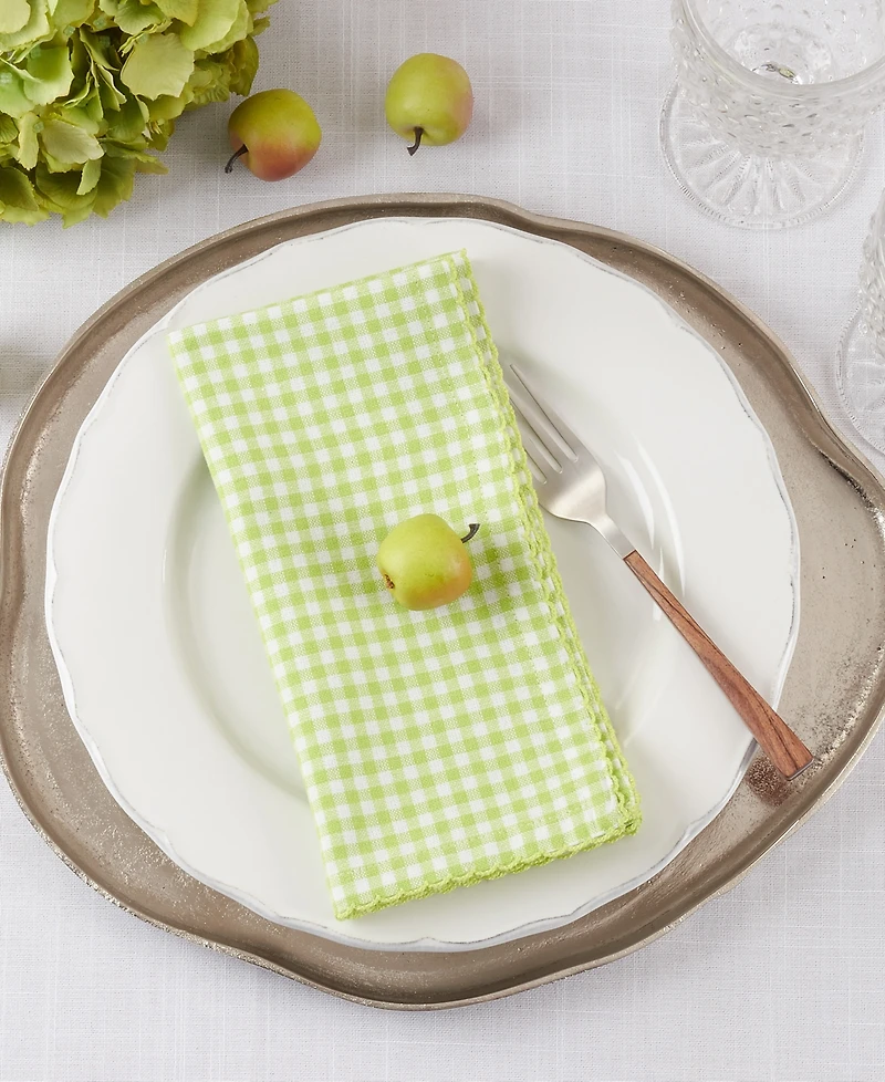 Saro Lifestyle Gingham Design Table Napkins, Set of 4