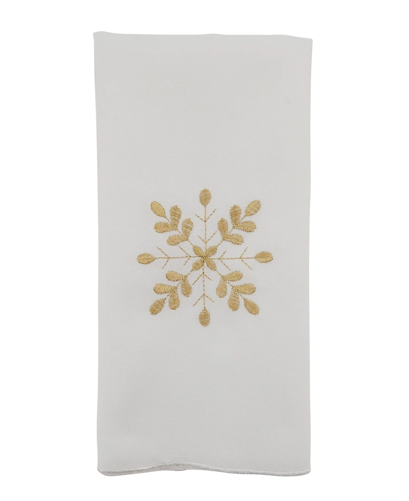 Saro Lifestyle Snowflake Design Table Napkins, Set of 4
