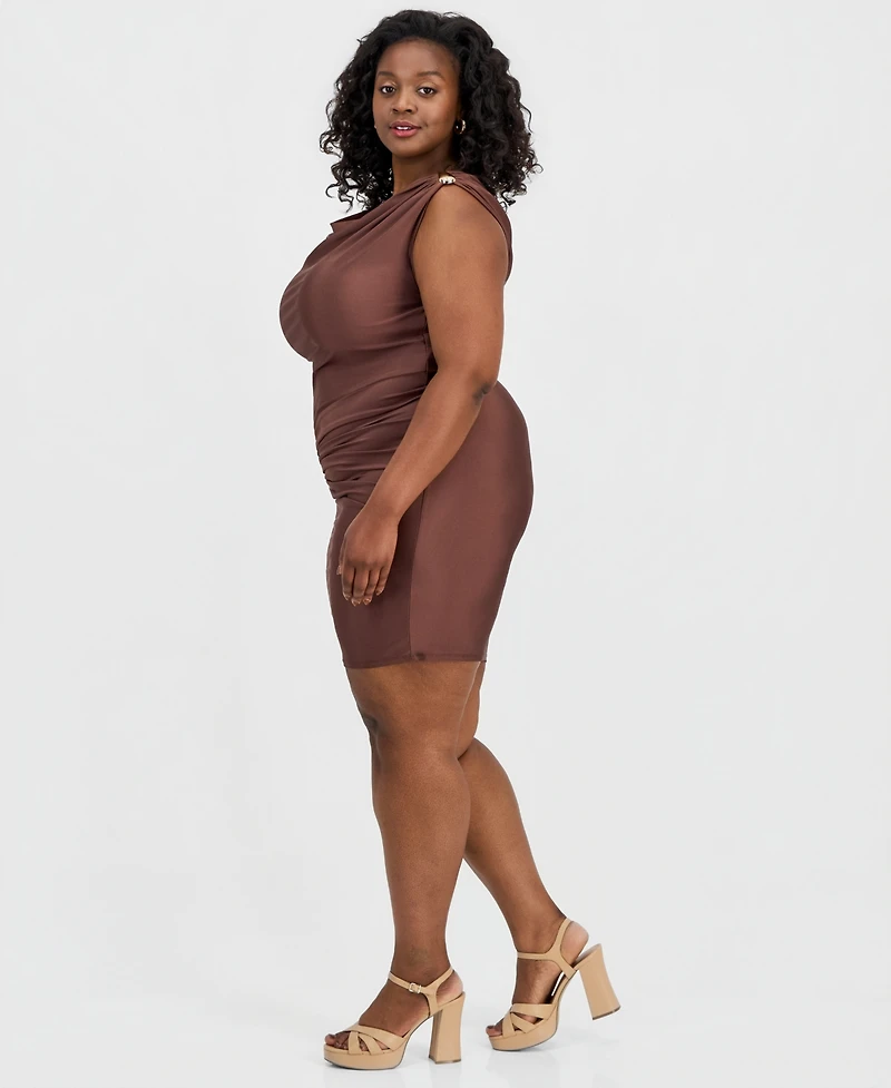 City Studios Trendy Plus Hardware Draped Bodycon Dress