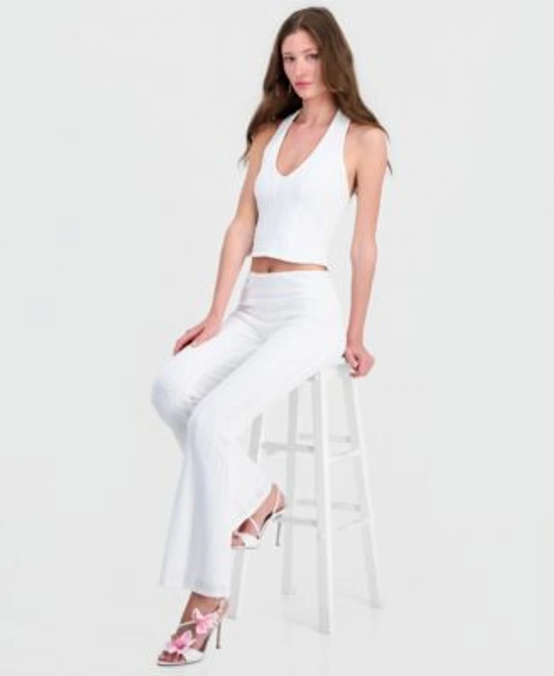 Guess Womens Joey Textured Halter Top Joey Textured Knit Pull On Pants