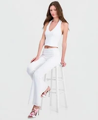 Guess Womens Joey Textured Halter Top Joey Textured Knit Pull On Pants