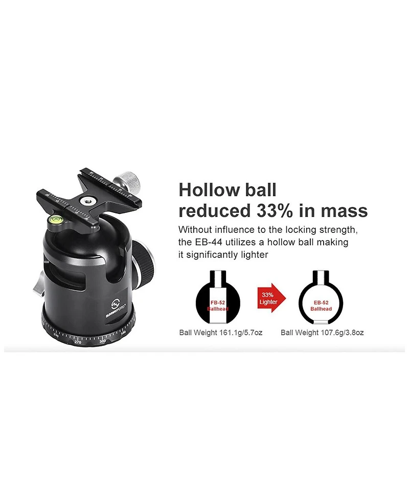 SunwayFoto Eb-52 Epic Series Traveler Ball Head with Quick Release Plate