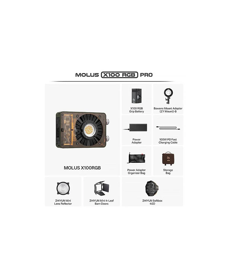 Zhiyun Molus X100 100W Rgb Pro Pocket Cob Led Light