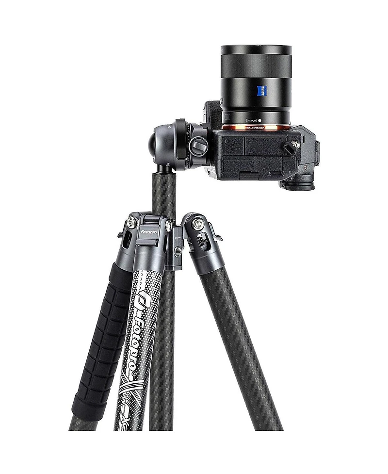 FotoPro X-airfly Video 5-Section Carbon Fiber 2-In-1 Tripod with Ball + Fluid Video Head