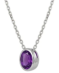 Macy's Garnet (1 ct. t.w.) Pendant Necklace Sterling Silver (Also Available Amethyst, Blue Topaz, Citrine, & Peridot)