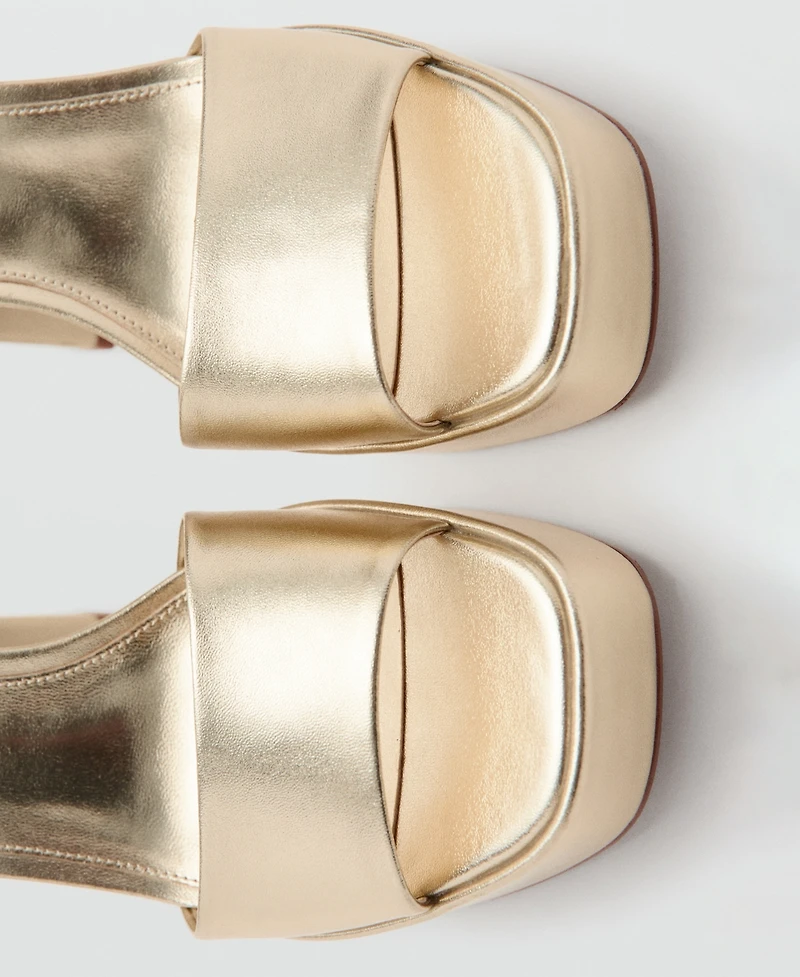 Mango Women's Metallic-Effect Heeled Sandals