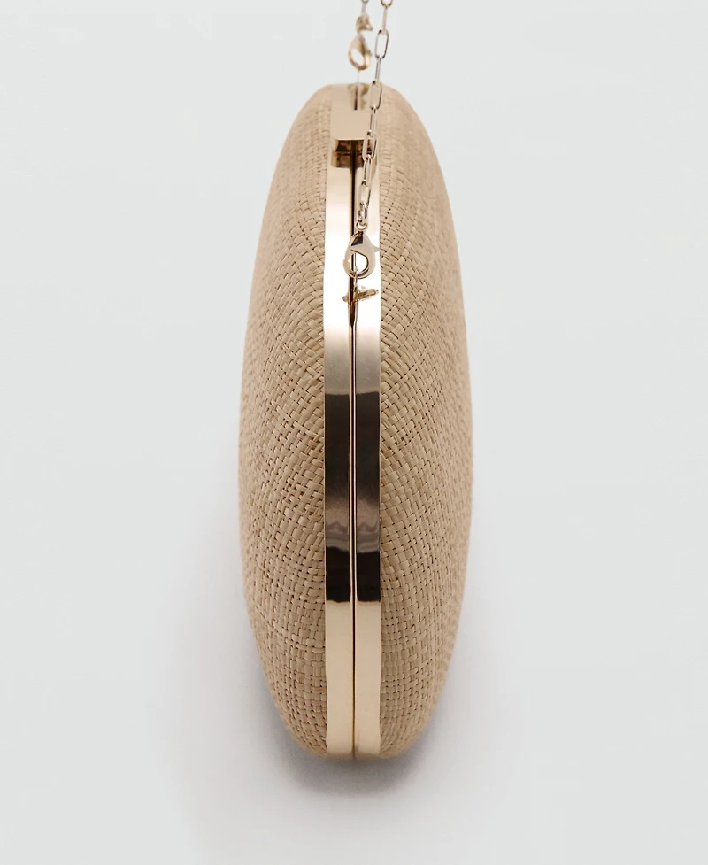 Mango Women's Natural Fiber Clutch Bag