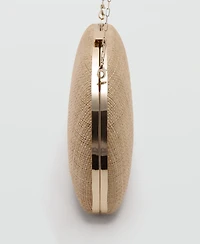 Mango Women's Natural Fiber Clutch Bag