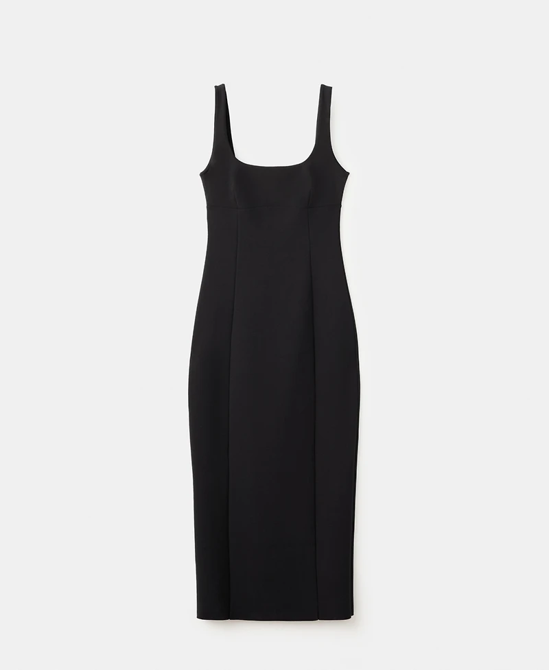 Mango Women's Straight-Neckline Fitted Dress