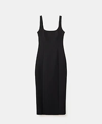 Mango Women's Straight-Neckline Fitted Dress