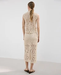 Mango Women's Openwork Knitted Skirt
