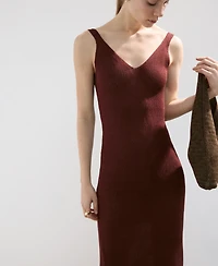 Mango Women's V-Neck Knitted Dress