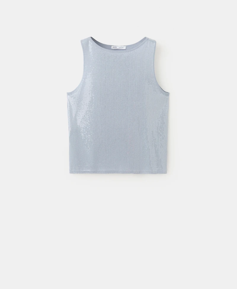 Mango Women's Sequins Knit Top