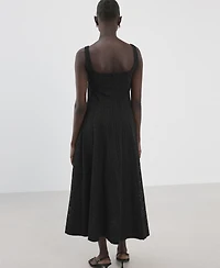 Mango Women's Embroidered Openwork A-Line Dress