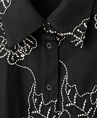 Mango Women's Embroidered Floral Shirtdress