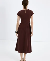 Mango Women's Asymmetrical Midi-Dress
