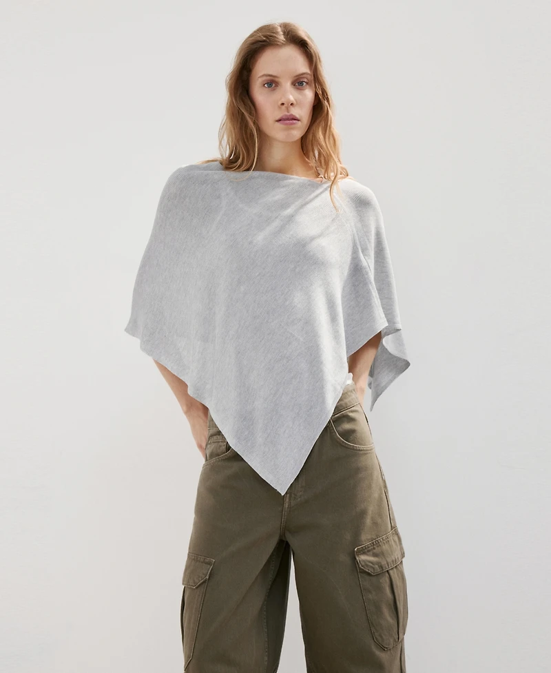 Mango Women's Asymmetrical Knitted Cape