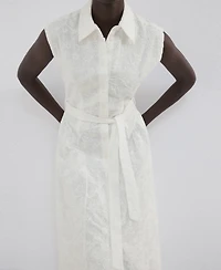 Mango Women's Embroidered Belt Dress