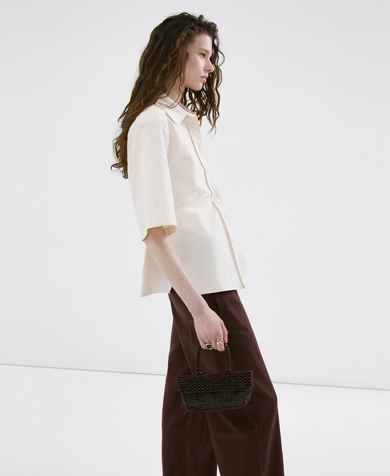 Mango Women's Linen High-Waist Trousers