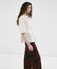 Mango Women's Linen High-Waist Trousers