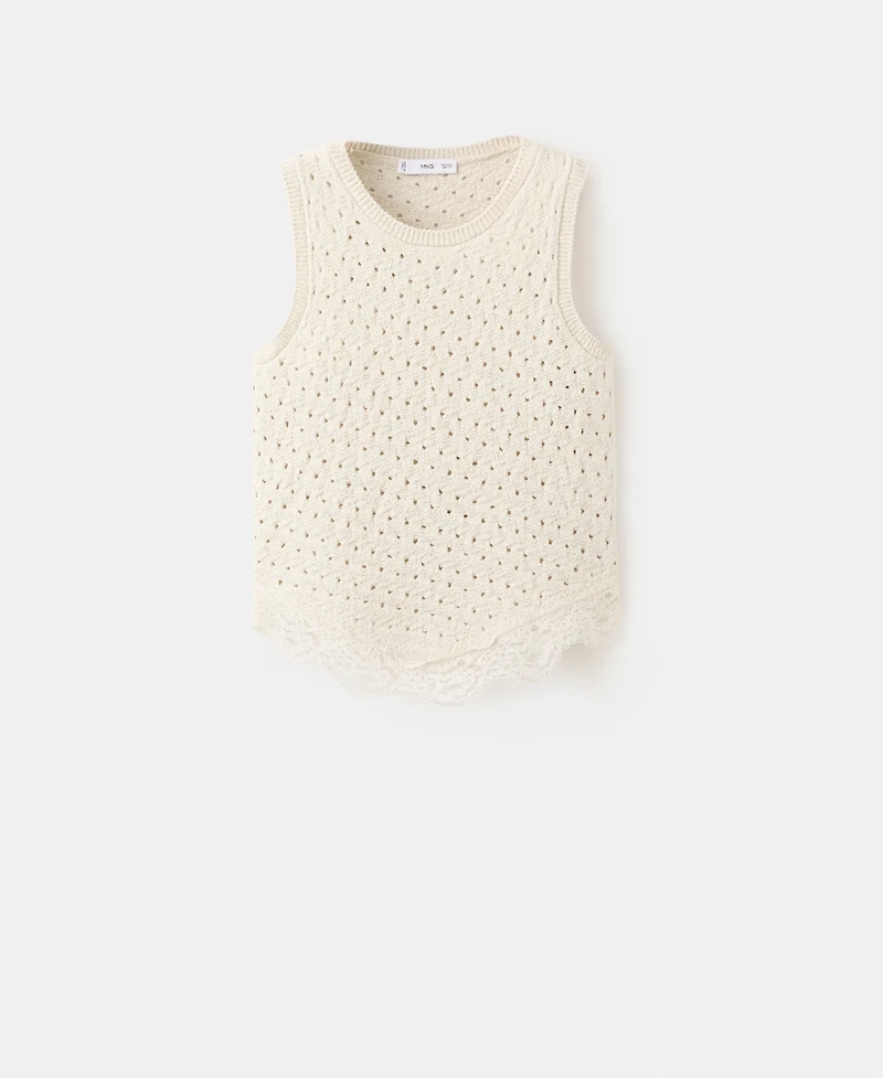 Mango Women's lace Details Strappy Top