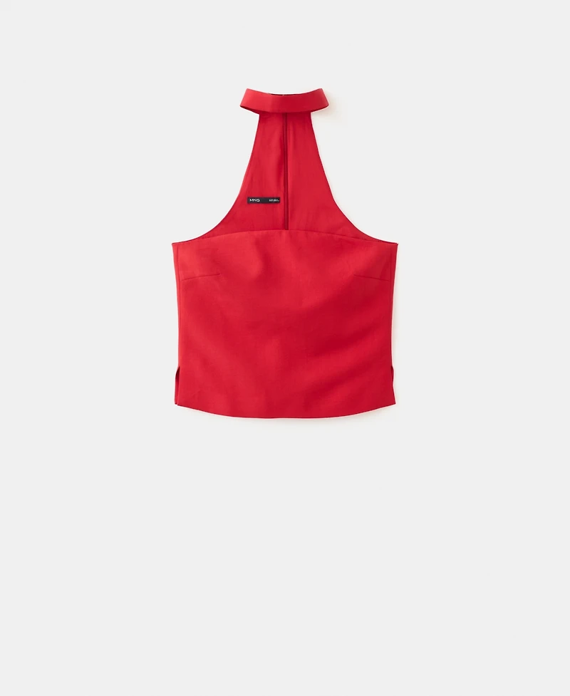 Mango Women's Neck Strap Lyocell Top
