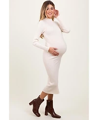 Pinkblush Maternity Mock Neck Ribbed Sweater Dress