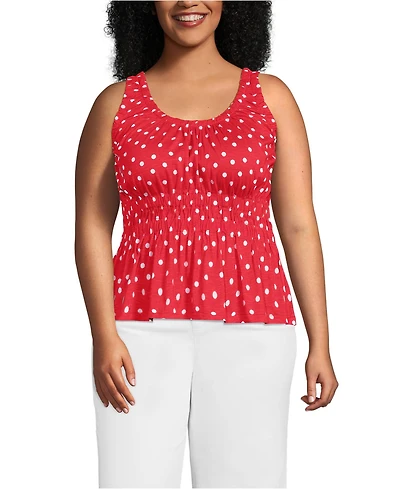 Lands' End Plus Slub Rouched Tank Top
