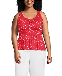 Lands' End Plus Slub Rouched Tank Top