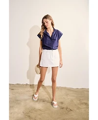 English Factory Women's Ric Rac Detailed Short Sleeve Shirt