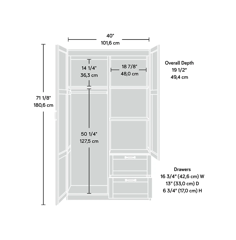 Sauder Miscellaneous Storage Storage Armoire, Reclaimed Pine finish