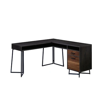 Sauder Canton Lane L Desk, Brew Oak finish