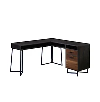 Sauder Canton Lane L Desk, Brew Oak finish