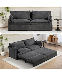 Streamdale Furniture 3-in-1 Corduroy Sofa Bed with Storage and Charging