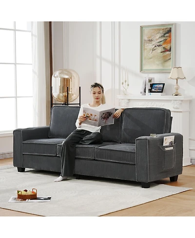 Streamdale Furniture 84.25-inch Three-Seater Corduroy Sofa for Modern Living Spaces