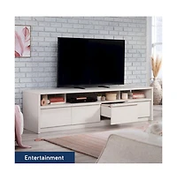 Sauder Harvey Park Large Tv Credenza, for Tv's up to 86", Alabaster Oak Finish