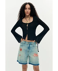Desigual Women's Printed denim bermuda