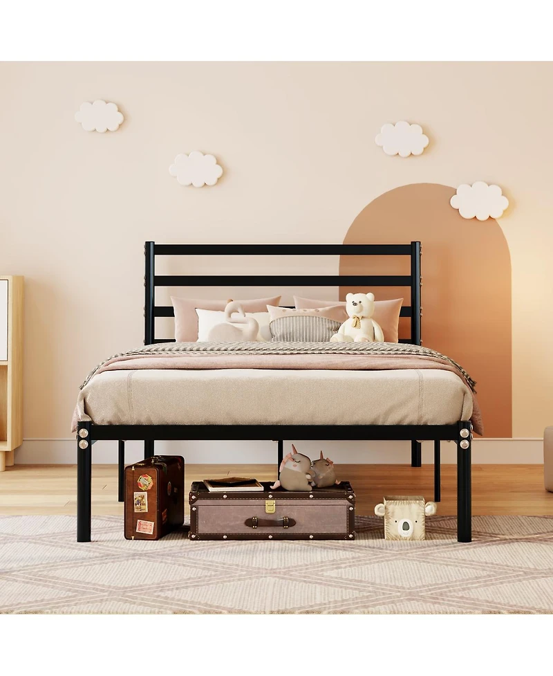 Streamdale Furniture Metal Platform Bed Frame Twin Size Storage Easy Assembly