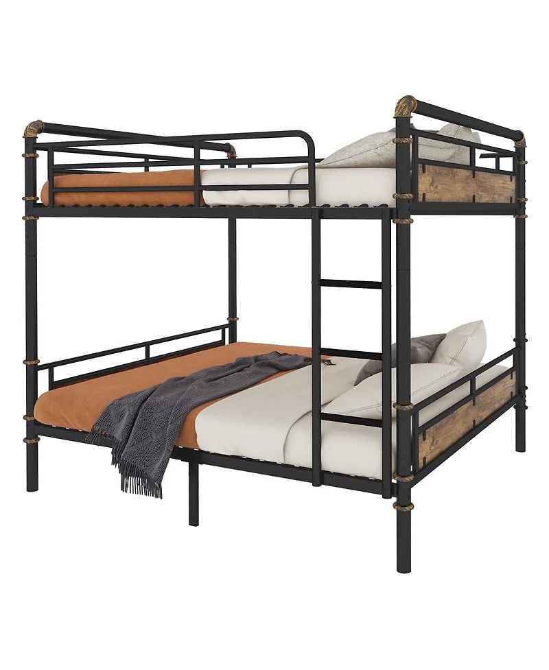 Streamdale Furniture Metal Bunk Bed, Industrial Detachable with Rails