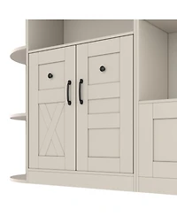 Streamdale Furniture 2-in-1 Hall Cabinet Storage and 4 Hooks