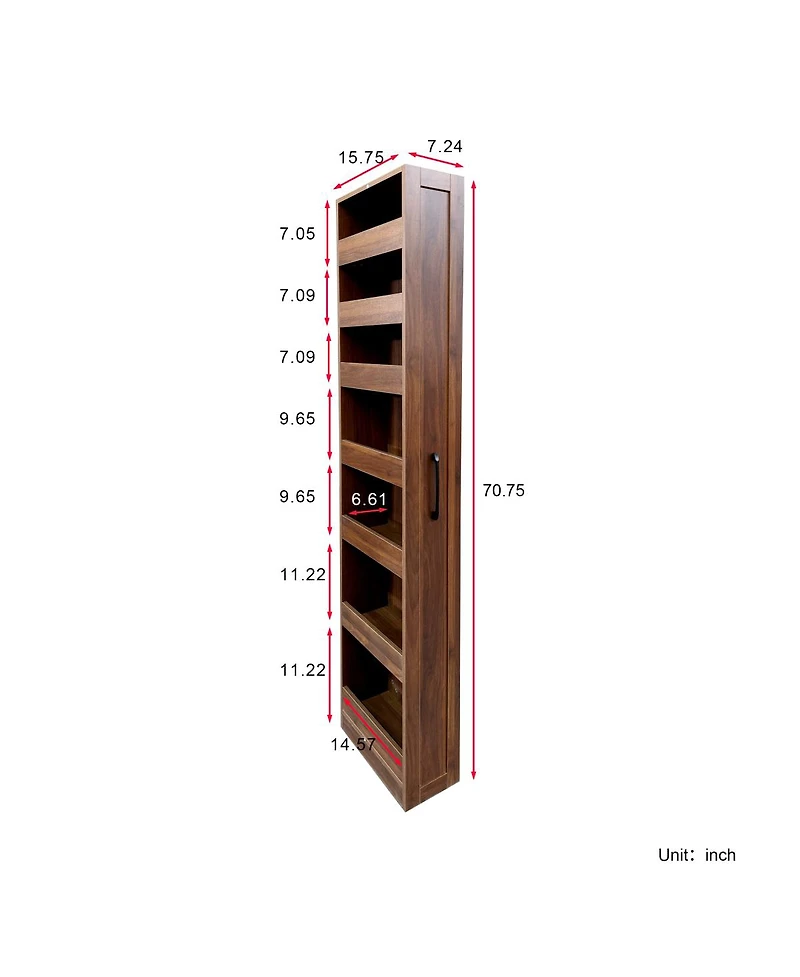 Streamdale Furniture 7-Tier Pull-Out Storage Shelf for Kitchen/Living Room