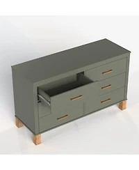Streamdale Furniture 6-Drawer Double Dresser with Metal Handles