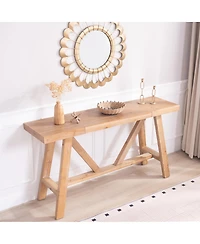 Streamdale Farmhouse A- frame Wood Console Table