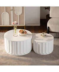 Streamdale Furniture Round Nesting Storage Tables with Lift-Off Lids