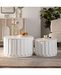 Streamdale Furniture Round Nesting Storage Tables with Lift-Off Lids