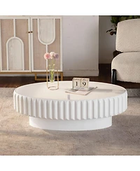Streamdale Furniture Fluted Storage Table with Lift-Off Lid, Sleek Texture, Perfect for Modern Living
