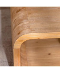 Streamdale Furniture Curved Light Wood Coffee Table with Open Storage