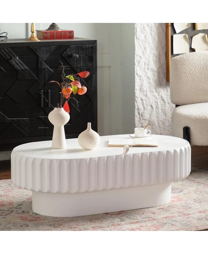 Streamdale Furniture Fluted Storage Table with Lift-Off Lid, Sleek Texture, Perfect for Modern Living