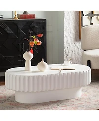 Streamdale Furniture Fluted Storage Table with Lift-Off Lid, Sleek Texture, Perfect for Modern Living